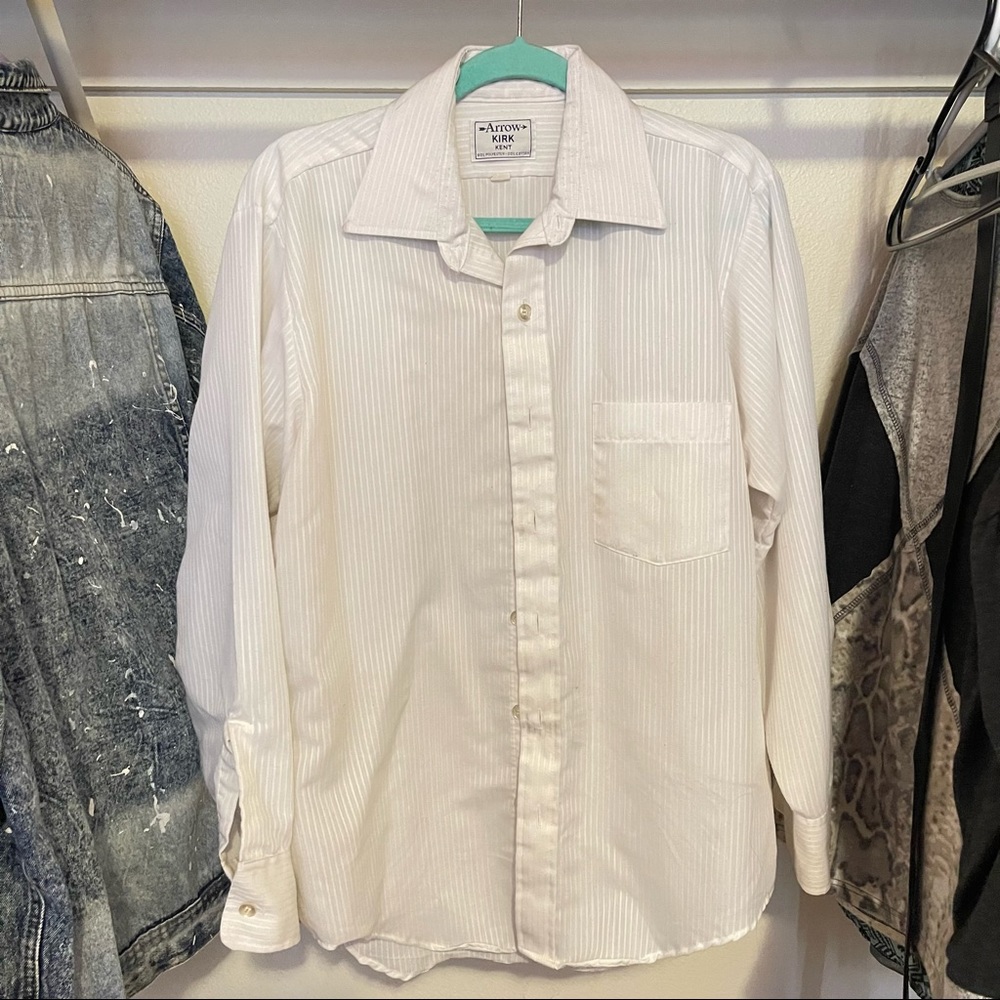 Arrow Kirk Kent Striped White Button Up